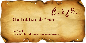 Christian Áron névjegykártya